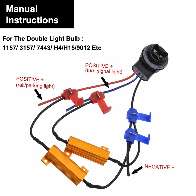 4pcs 50W 8ohm Steering lamp resistance Turn Signal Load Resistors LED Fast Flash Accessor Load Indicator Resistor Signal Blinke