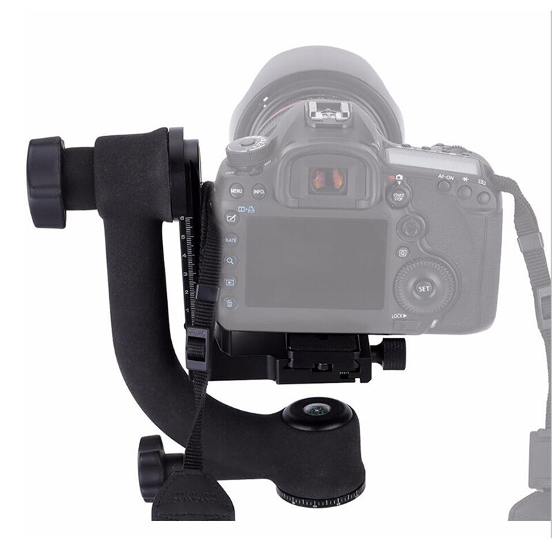 Tripé profissional para câmera, cabeça de tripé para lente telefoto, placa de liberação rápida, rotação em 360 graus