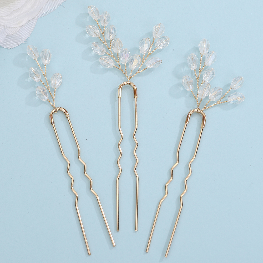 Zilveren hoofddeksels, kristallen haarspelden, gouden bruidshaarsieraden, dameshoofdsieraden, parel bruidshaaraccessoires, bruidsmeisjesaccessoires: Goud