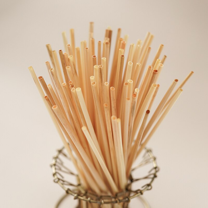 100pcs/pack Natural Wheat Straws Degradable Disposable Straws Drinking Supplies