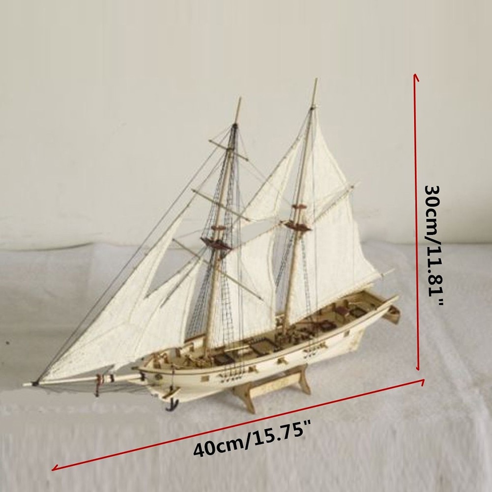 1:100 schaal mini houten zeilboot schip kit boot speelgoed diy model decoratie uitstekend decoratief item
