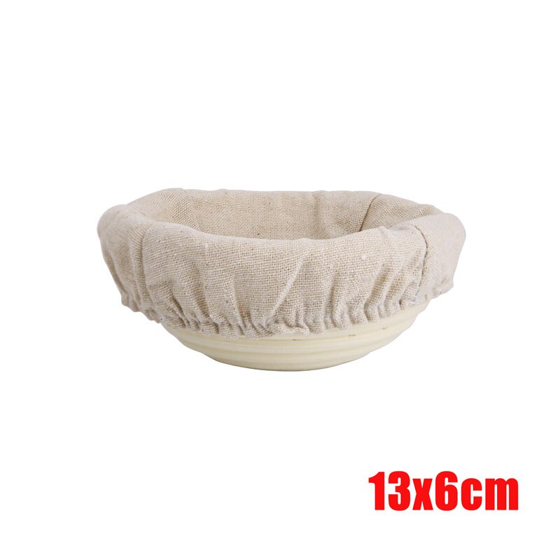 Round Rattan Bread Proofing Basket Natural Rattan Wicker Dough Fermentation Sourdough Country Bread Basket with Cloth Cover: 13x6cm