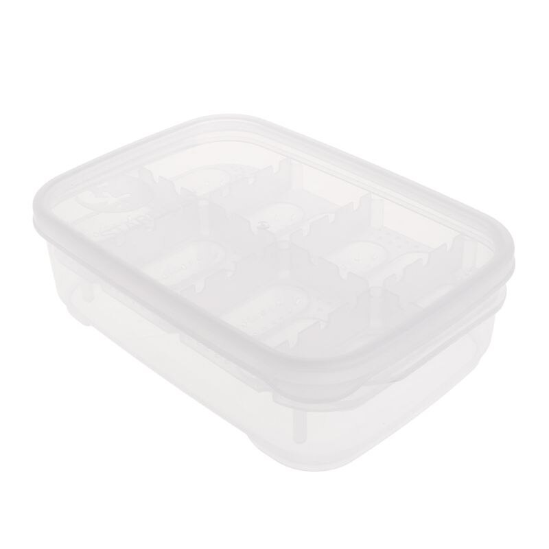 Reptil ägg inkubator 14 luckor transparent lock för ödla orm gecko ägg kläckare kläckning låda fack plasti: Vit