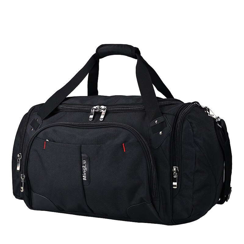 Bolsa de viaje MAGIC UNION bolsa de deporte bolsa de gimnasio con compartimentos de zapatos bolsas de lona para hombres y mujeres mochilas plegables capacidad de 40L: Black