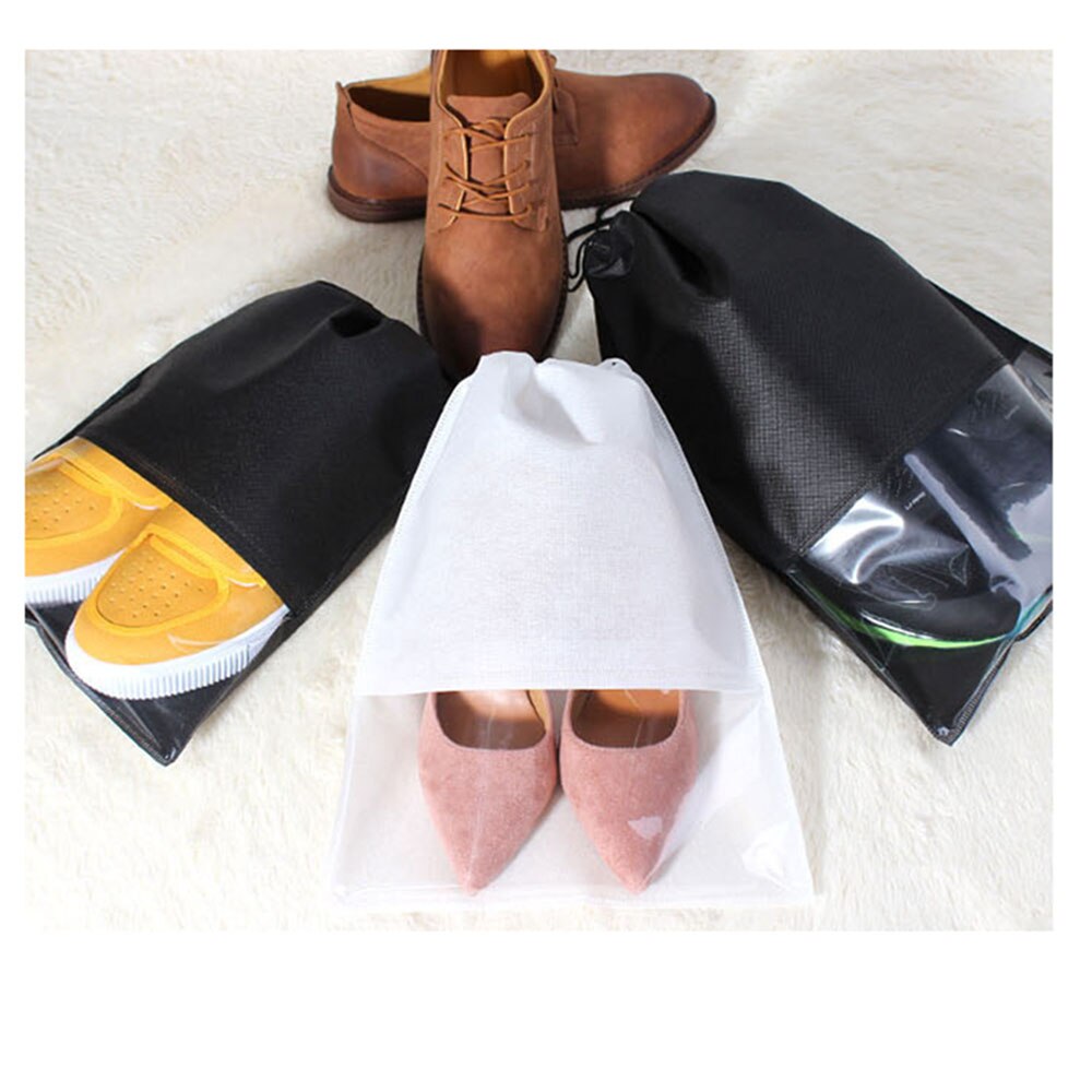 5pc s/l à prova dwaterproof água sapatos saco de armazenamento bolsa organizador de viagem portátil cordão saco capa não tecido organizador de lavanderia