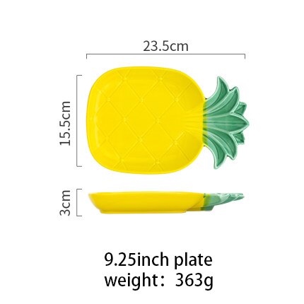 Mdzf hedelmä välipala ananas lautaset talousastiat lasten ruokailuvälineet jälkiruoka kulhot astiasto keittiötarvikkeet: 9.25in