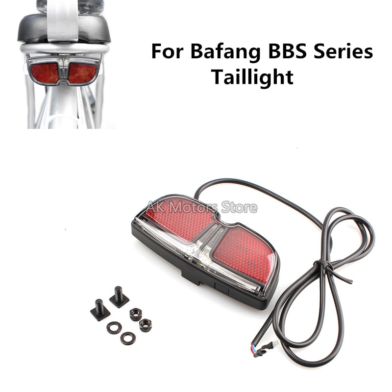 6V vélo électrique feu arrière eBike frein arrière feu arrière LED lampe d'avertissement pour Bafang BBS Mid Drive moteur sécurité veilleuse