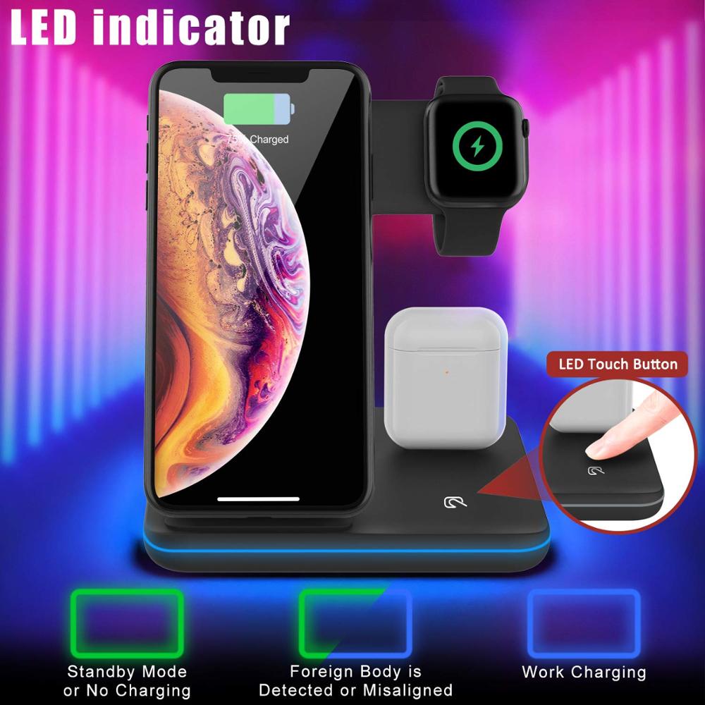 Qi 15W Draadloze Oplader Stand 3 In 1 Snel Opladen Dock Station Voor Airpods Pro Apple Horloge 5 Iwatch iphone 11 Xs Xr X 8 Samsung