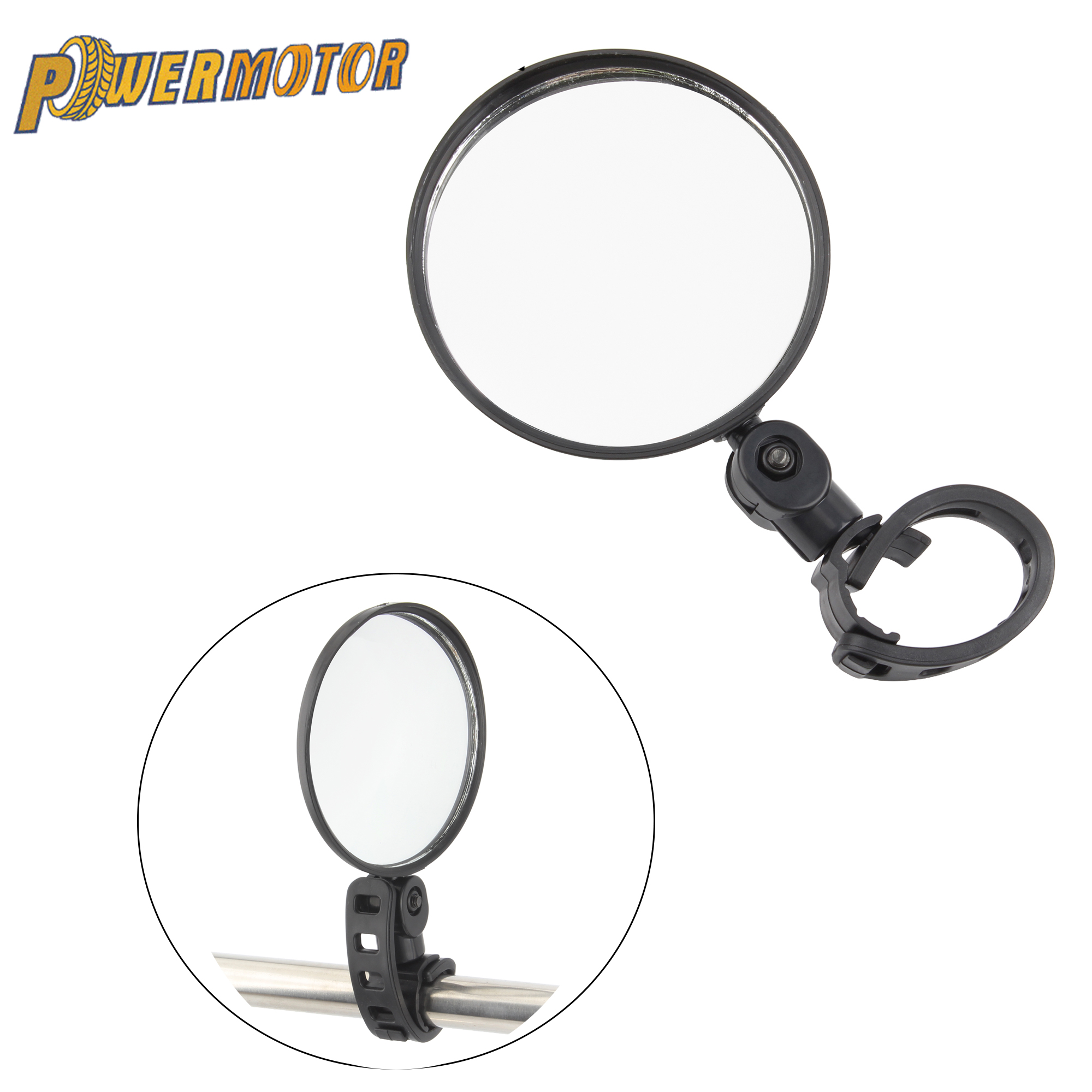 Powermotor motocicletas sujeira pit bike espelho retrovisor ajustável espelho lateral para ver girando esquerda direita mini espelho enduro