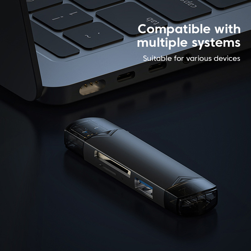 Lector de tarjetas USB C SD TF multifuncional 6 en 1, adaptador de tarjetas USB 3,0, Micro memoria de alta velocidad de 5Gbps para teléfono móvil, portátil, Macbook