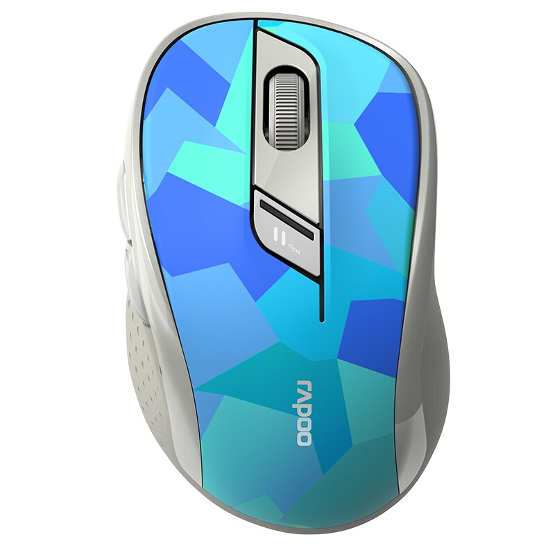 Rapoo M500G Multi-Device Bluetooth Mouse Noiseless Ergonomic Wireless Mouse for Computer PC Laptop 12 Months Long Battery Life: Blue