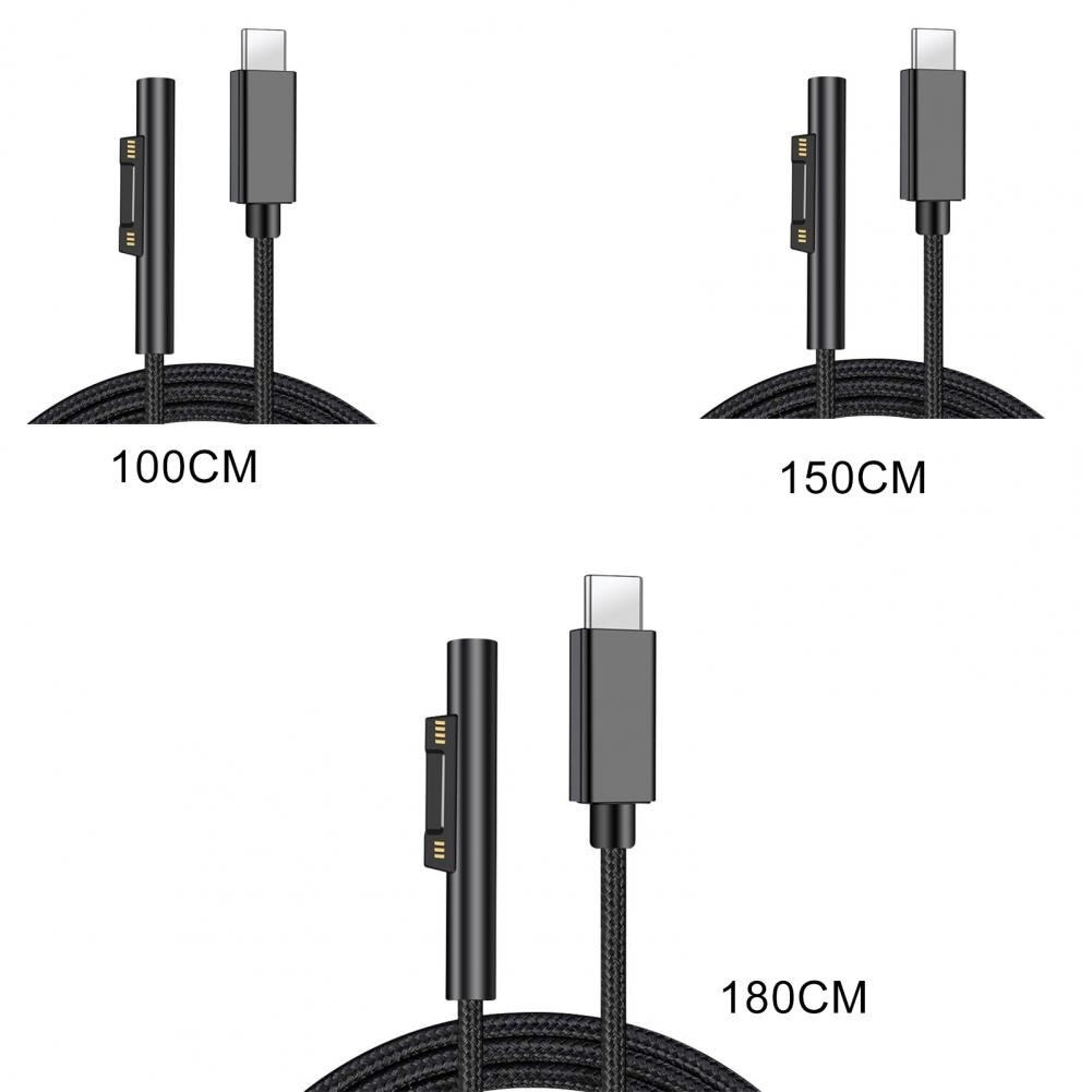 Cable de carga 3A tipo c 1/1.5/1.8m para ordenador portátil, cable de carga para Surface Pro 3/4/5/6