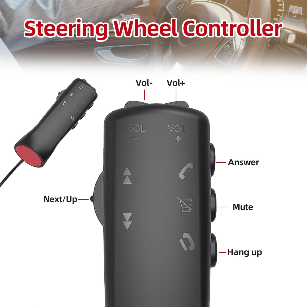 Universal Car Steering Wheel Button Remote Controller Car Radio GPS Navigation DVD 2 Din Android Wired Remote Control 7 Keys