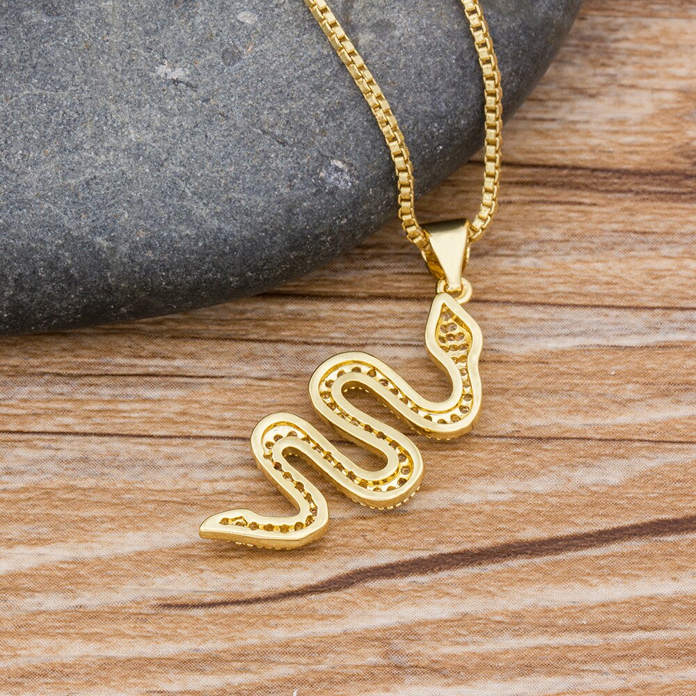 Nuovo Design classico serpente animale ciondola le donne ciondolo collana rame Zirconia Trendy femminile compleanno gioielli regalo Bijoux