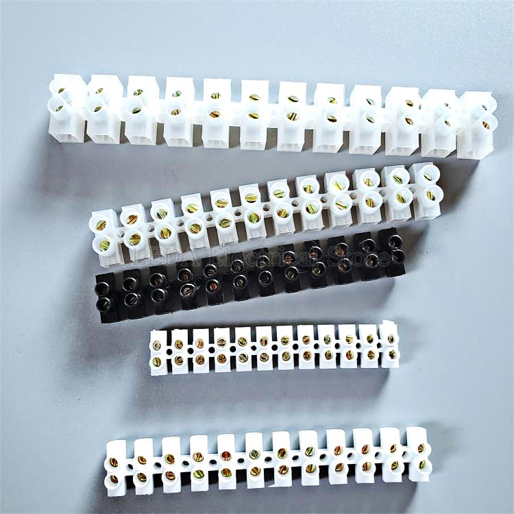 3A 6A 10A Dual Row Wire connector Screw terminal 12Position Barrier Strip Block Terminal Plastic Electrical connector terminalTM