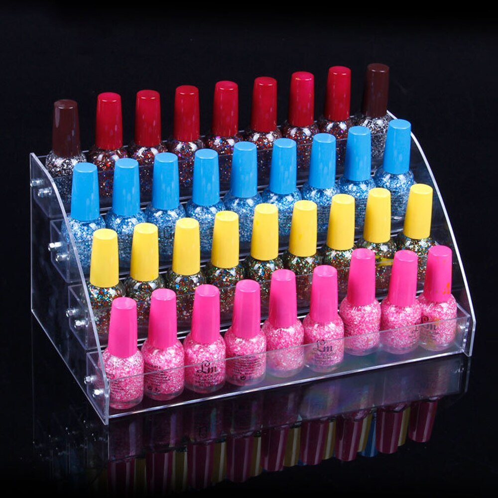 2 To 6 Tier Cosmetics Nail Polish Rack Display Holder Plastic Box Acrylic Stand Case Lipstick Organizer Storage Nail Art Display