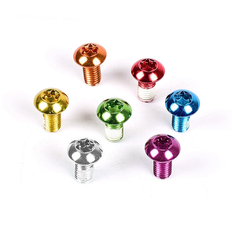 Anders 12PCS Bunte Fahrrad Disc Bremse Schrauben Legierung Bike Bremsscheibe Torx T25 M5x10mm Schrauben für Mountainbike