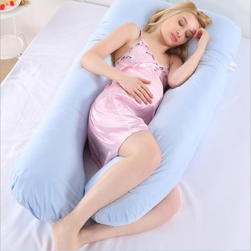 Multifunctional Pregnant Women Side Sleeper Cotton Removable and Washable U-type Nap Cushion Factory Direct Nursing Pillow: Blue