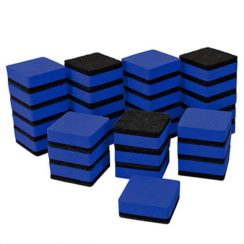 24 pièces bleu magnétique tableau blanc sec gomme tableau noir nettoyants essuie-glace pour salle de classe bureau fournitures scolaires accessoires de bureau