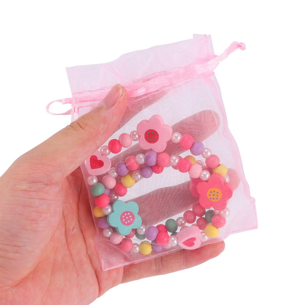 5 Sets Kids Cartoon Kralen Ketting Armband Set Schattige Sieraden Set Ketting En Armband Cadeau Voor Verjaardagsfeestje