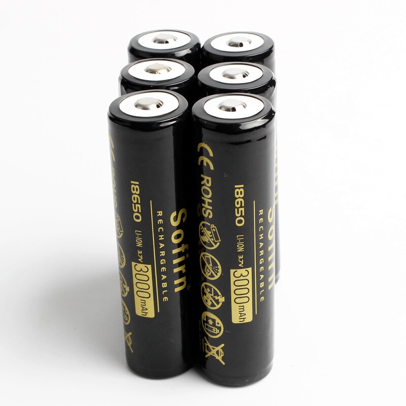 Sofirn genopladeligt 18650 batteri li-ion batteri 3.7v 3000 mah 18650 celle genopladelige batterier med beskyttet printkort