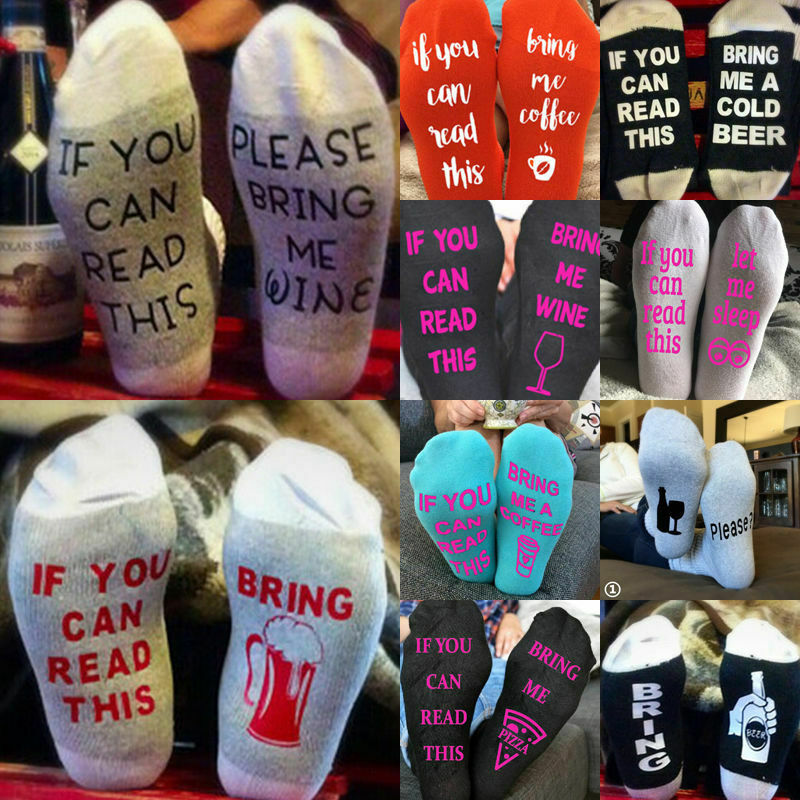 Funny If You can read this Bring Me Beer Coffee Women Men Cotton Ankle Socks