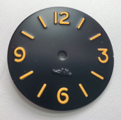 34.3mm lysende urskive steril sandwich urskive til eta 6497 urreparationsdel: Orange