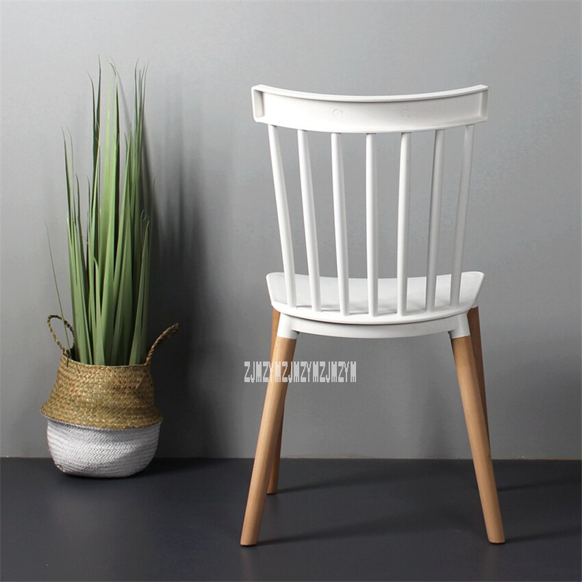 EC-13 Simple Dining Chair Modern Plastic Chair Backrest Leisure Chair Negotiation Chair Easy Chair Solid Wood Leg Casual Chair