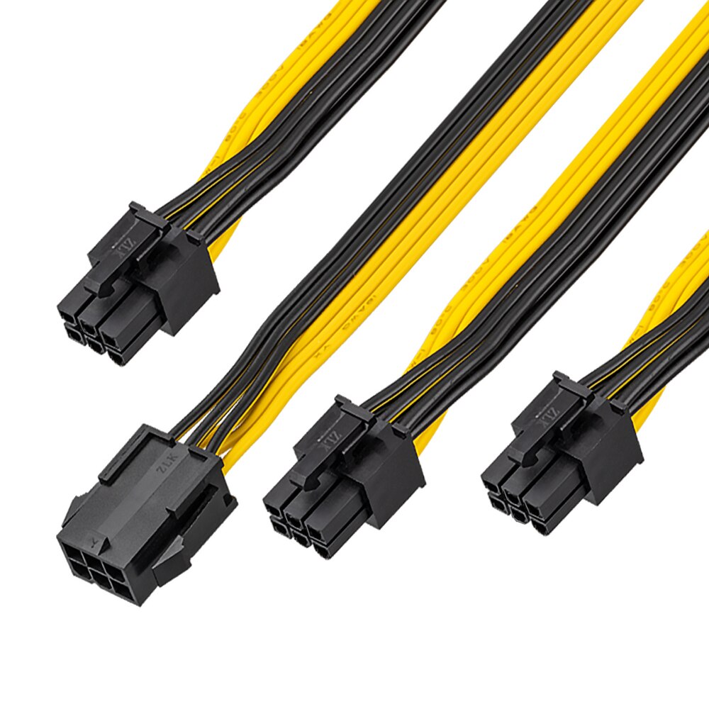 RGeek PCI Express 6Pin Female to 3 6 Pin Male PCI-E PCIe Extension Cable Power Supply Splitter for Graphics Video Card Adapter