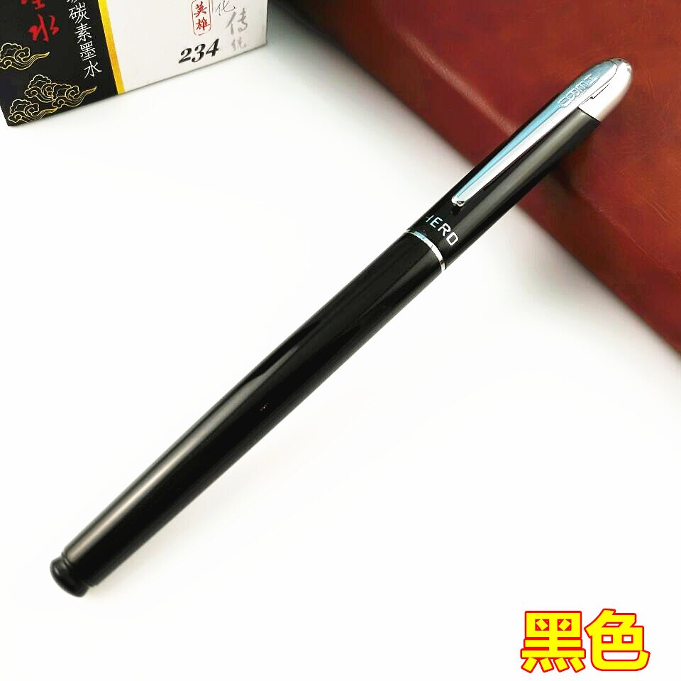 HERO 001 Fountain Pen 360 Degree Free Writing Fountain Pen Student Writing Calligraphy Pen 1PCS: Black