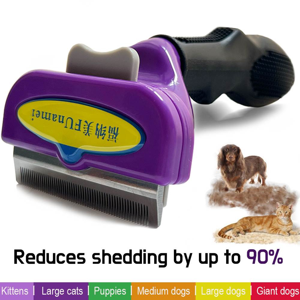 Lang haar kattenborstel Huisdieren Deshedding Tool voor honden Katten, korte kattenkam Hond ontharingsborstel Pet Grooming Bont Dematting Brush