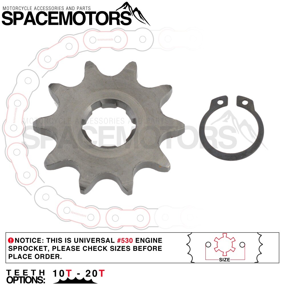 Front Engine Sprocket Star #530 10T-20T 12 13 Teeth 20mm For 530 Chain With Locker Motorcycle Dirt Bike PitBike ATV Quad Parts