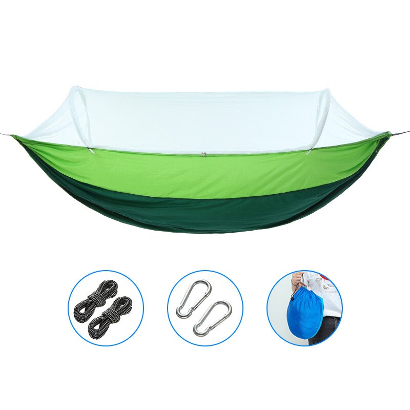 Outdoor Quick-opening Hammock With mosquito Net 1-2 Person Tent Backyard Hammock Camping Anti-mosquito Ultralight Hammock: D-M