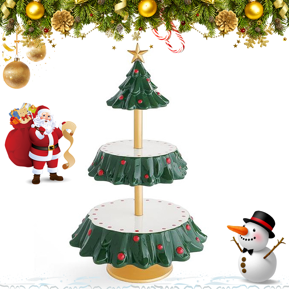 Kerst Decoratie Snack Kom Stand Kerstboom Snack Stand Kerst Dessert Brood Display Stand: A