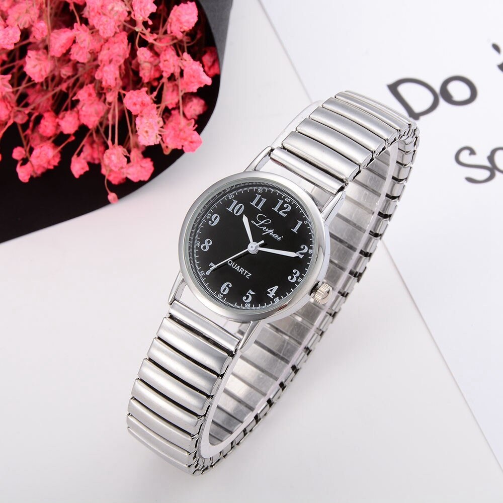 Mode Zilveren Roestvrij Staal Koppels Horloge Quartz-horloge Ronde Vrouwen jurk Horloges Montre Femme