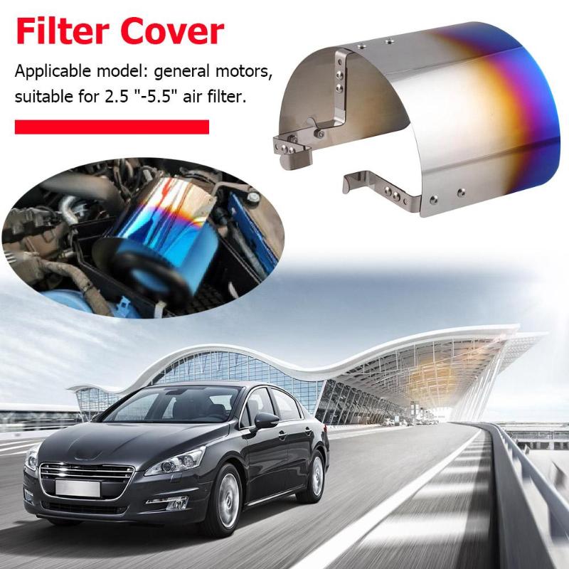 Cone Filter Cover Multi-function Neochrome Car Cold Air Intake 2.5-5 inch Neck Cone Filter Heat Shield Cover