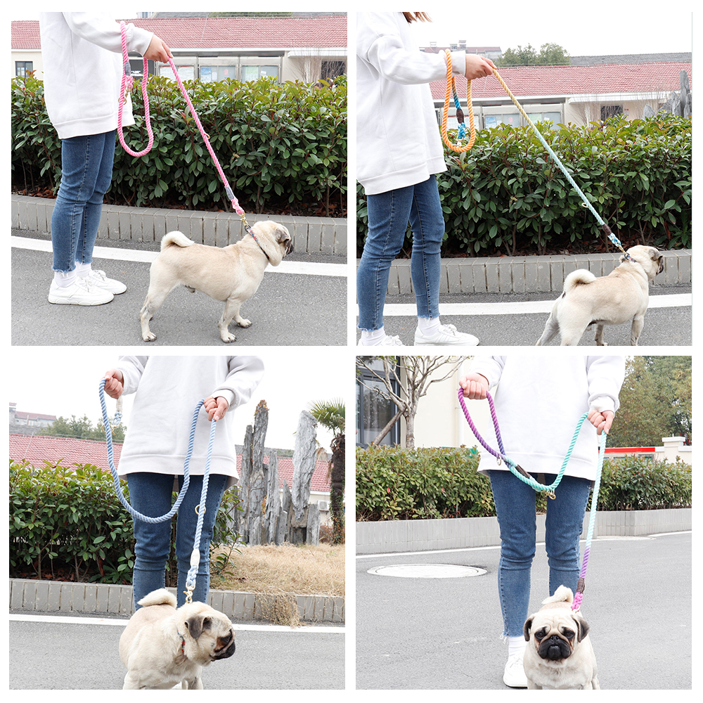 6ft Durable Nylon Dog Leash Round Cotton Dogs Lead Rope Outdoor Pet Walking Training Leads Ropes Leashes Belt