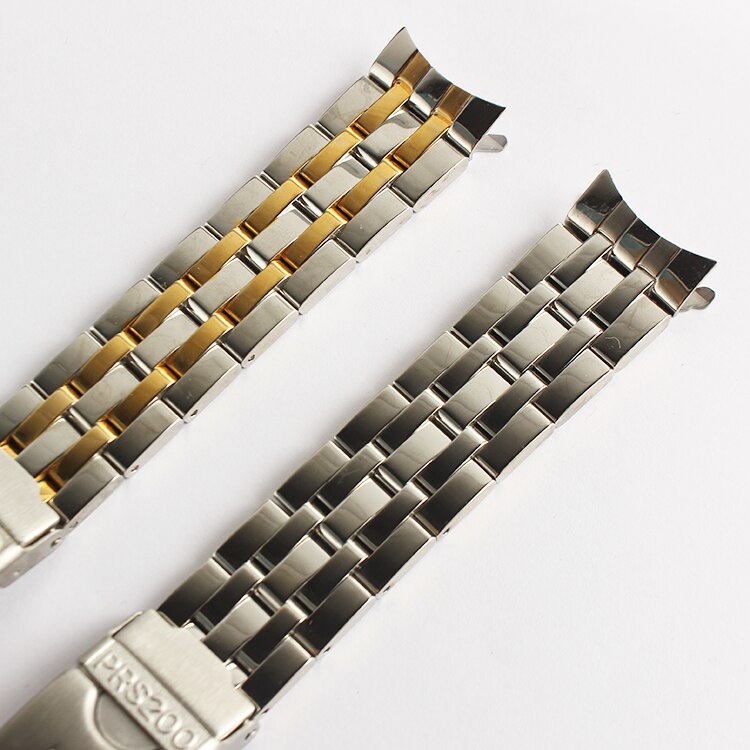 19mm 20mm Hollow Cruved End Watchband Watch Parts Strip Solid Stainless Steel Bracelet Strap For Fit PRC200 T055417 T055430 T05