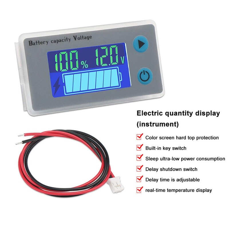 Heemol Accumeter DC8-100V Multifunctionele Batterijcapaciteitsmonitor Batterijstandspanning Temperatuursensor