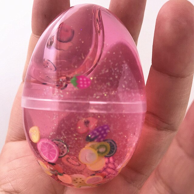 Juguetes Educativos niños Crystal Mucus huevo plastilina transparente Unisex Color sólido no puede comer limo fruta tierra Slimes día: B