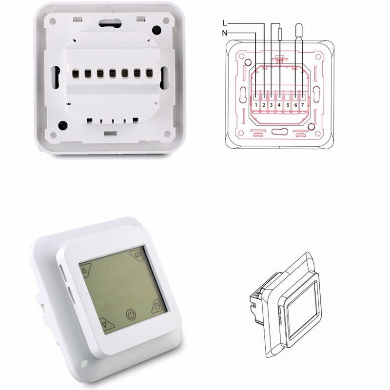 Touch Screen Thermostat Electric Thermostat Room Thermostat Underfloor Heating Programmable Thermostat 16A V8.716