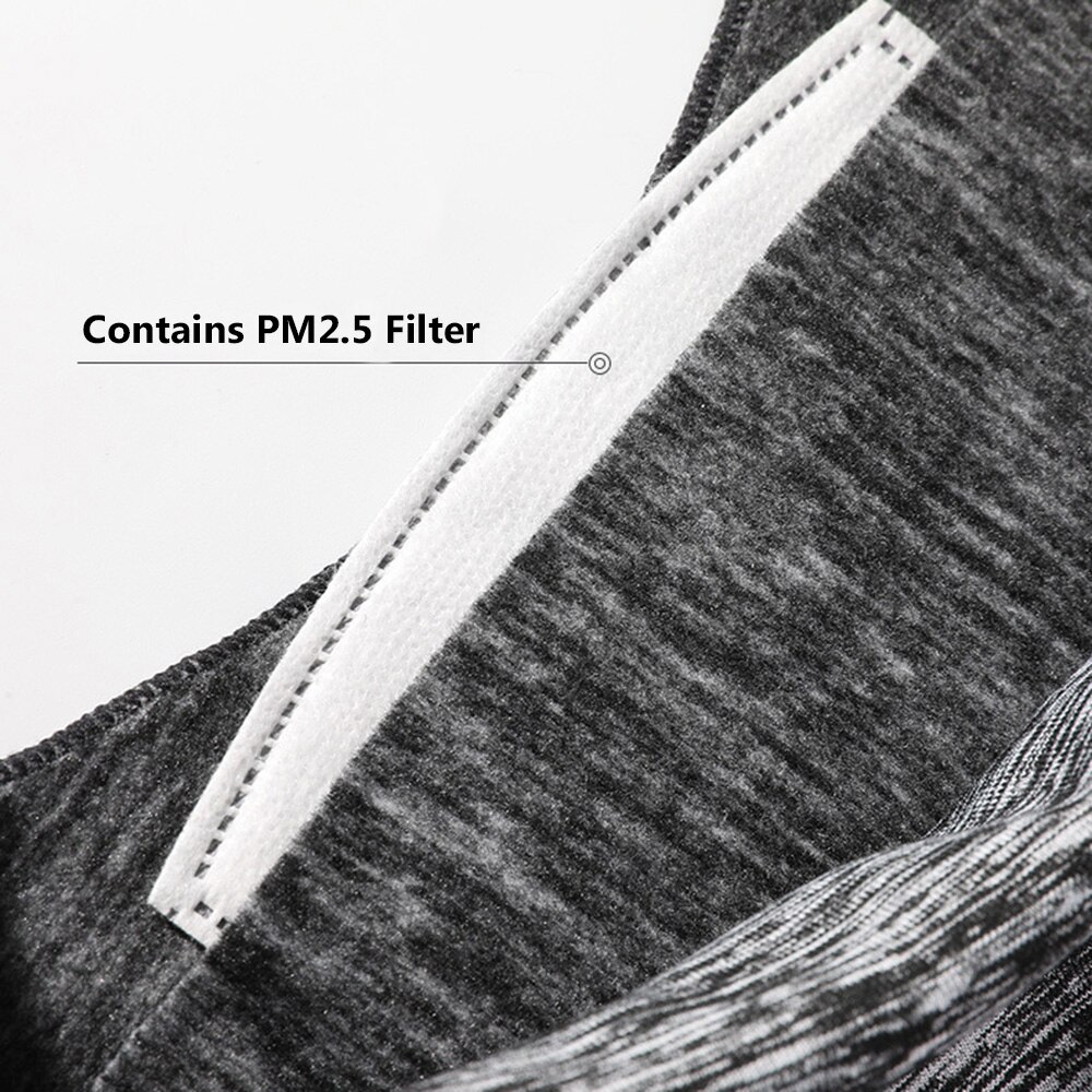 Unisex Winter Cycling Face Scarf With PM2.5 Filter Neck Warmer Outdoor Running Fleece Bicycle Bandana Sport Windproof Headwear