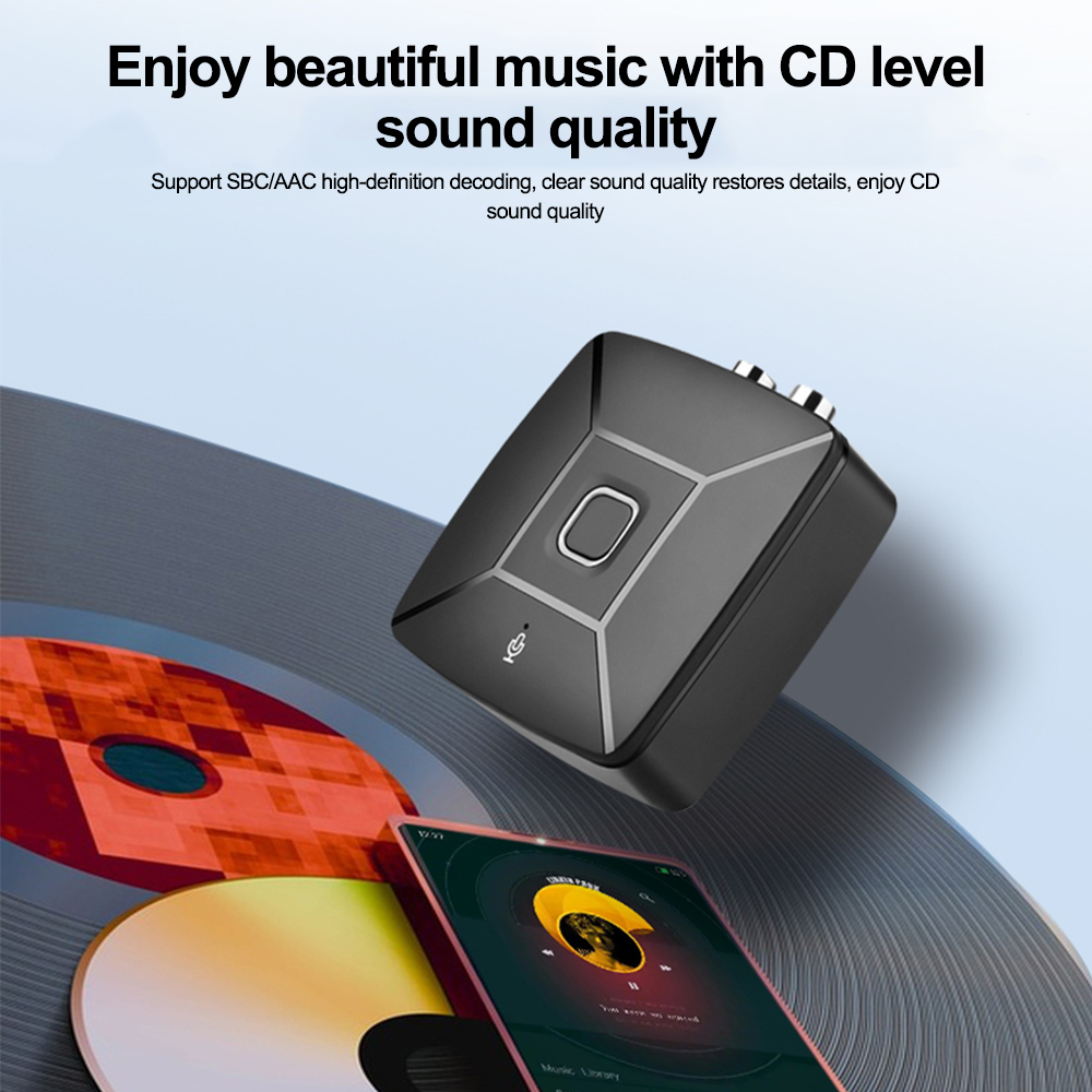 Bluetooth 6.0 -lydmodtager 3.5mm aux trådløs stereo musiklydadapter 2 rca-modtager med mikrofon til pc-forstærker bilhøjttaler