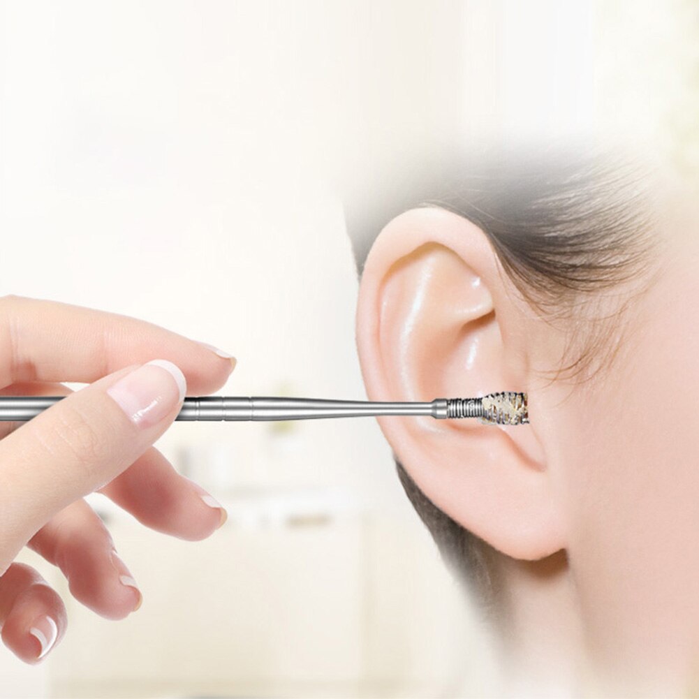 9Pcs Stainless Steel Spiral Ear Pick Spoon Earwax Removal with Box Ear Clean Tool Earpick Set Ear Care