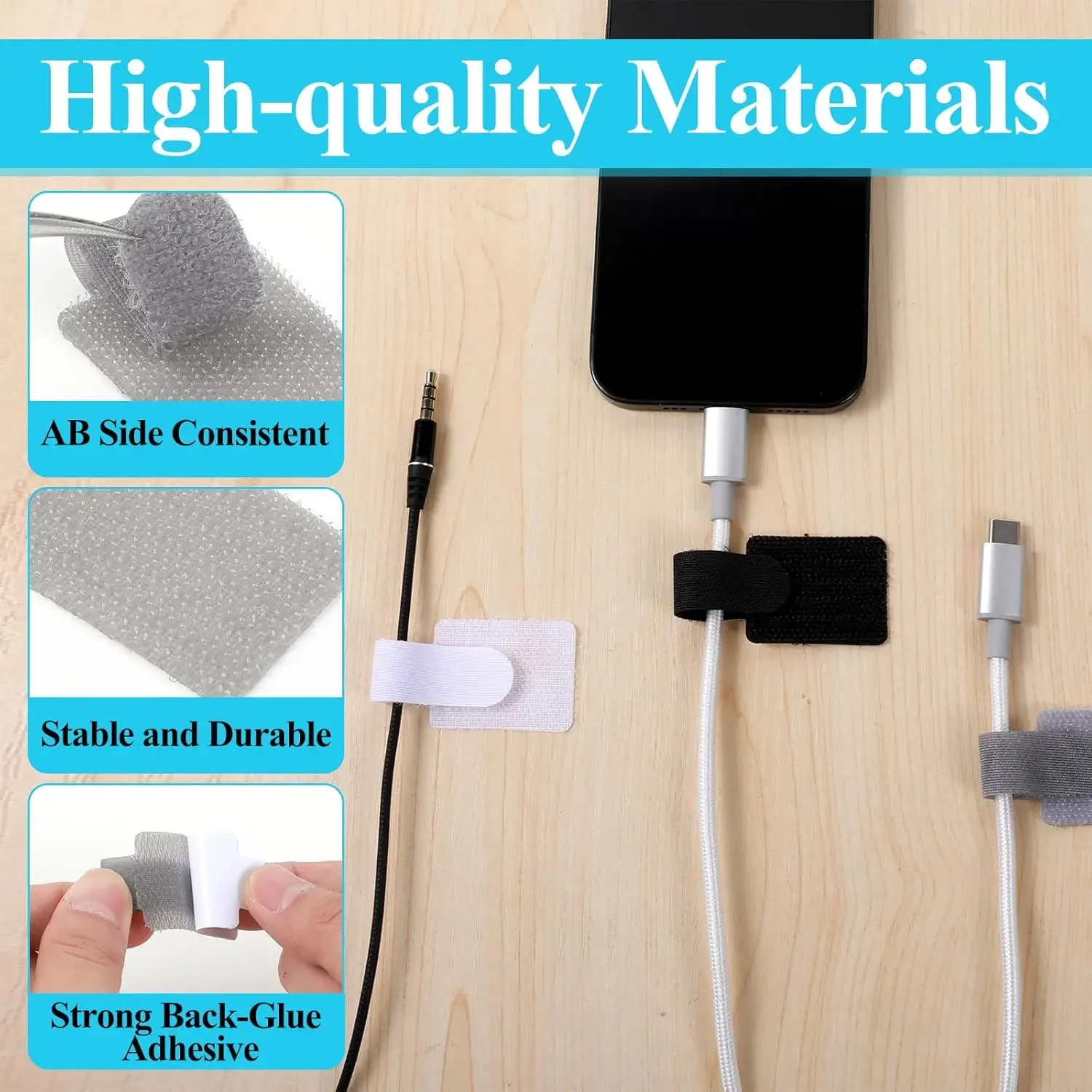 Adjustable Cable Organizer Desk Wire Winder Reusable Cable Tie Organizer Self Adhesive Cord Rope Holders Cord Protection Straps