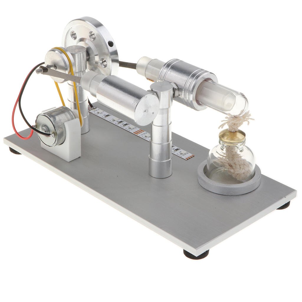 Stirling Engine Electricity Generator Model With Colorful LED Lights (M15A)