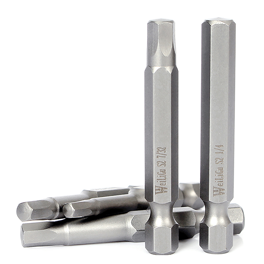 Magnetiska insexskruvmejselbits för brittiska mått, insexnyckelborrar 50mm 1/16 5/64 3/32 7/64 1/8 9/64 5/32 3/16 7/32 1/4 5/16 3/8