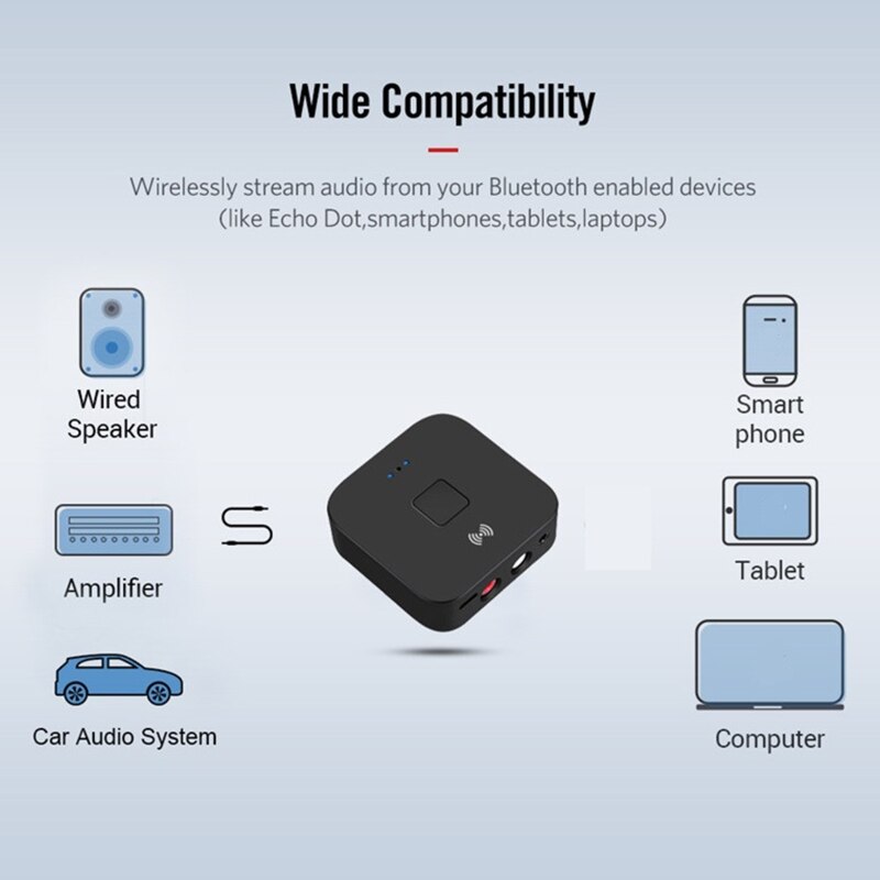 K3NB Draadloze Bluetooth-Compatibele Ontvanger Hoofdtelefoon Abs Materiaal Auto Kits Efficiënte &amp; Stabiele Transmissie Aptx Lage Latency