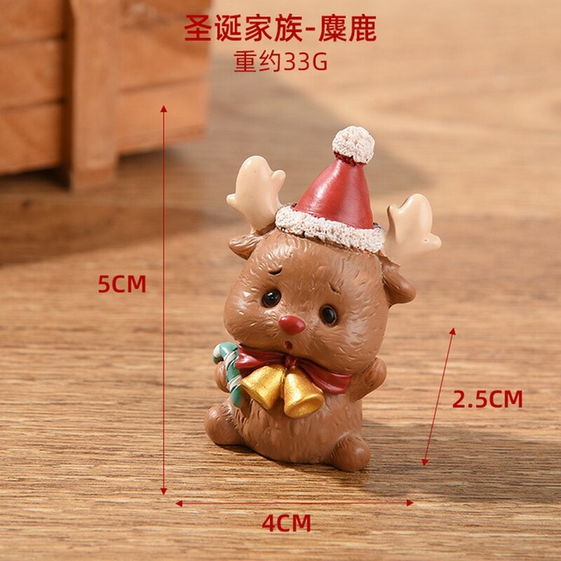 1PC Miniatur Harz Schmücken Harz Mini Figur Weihnachten Santa Claus Harz Spielzeug DIY Garten Ornament Handwerk Kinder Spielzeug: Type 4