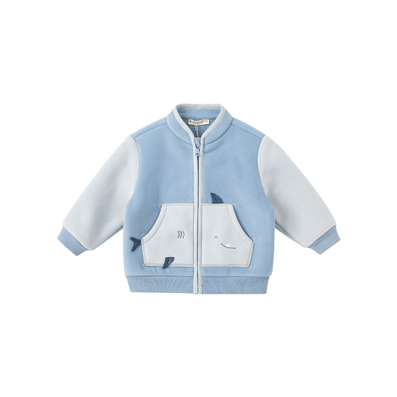 DBX20279-abrigo con bolsillos de dibujos animados para bebé, ropa de abrigo para niño y niña, tops para niño pequeño, unisex: blue / 7Y (130cm)